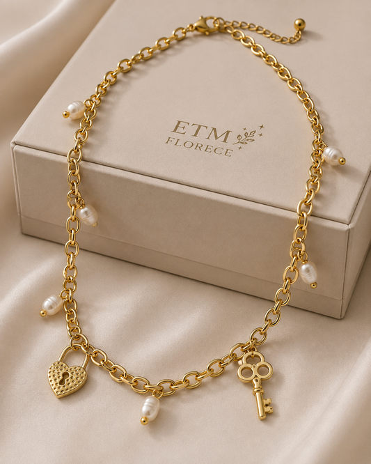 Codena de Oro / Cadena oro / Collar Love y Perlas
